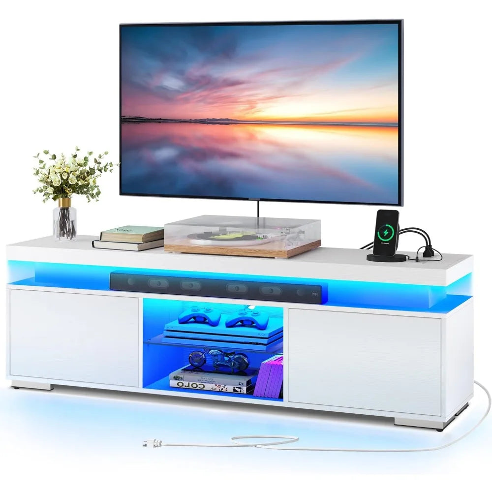 LED TV Media Stand Entertainment Center Locker