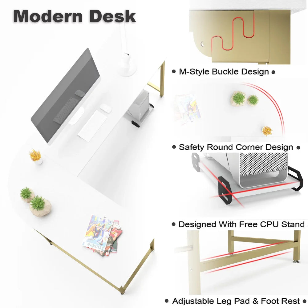 Shaped Corner Computer Desk