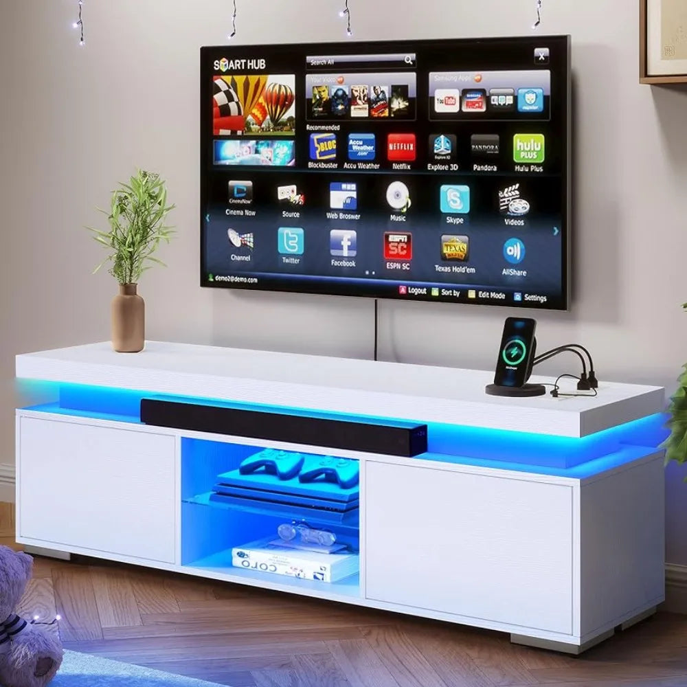 LED TV Media Stand Entertainment Center Locker