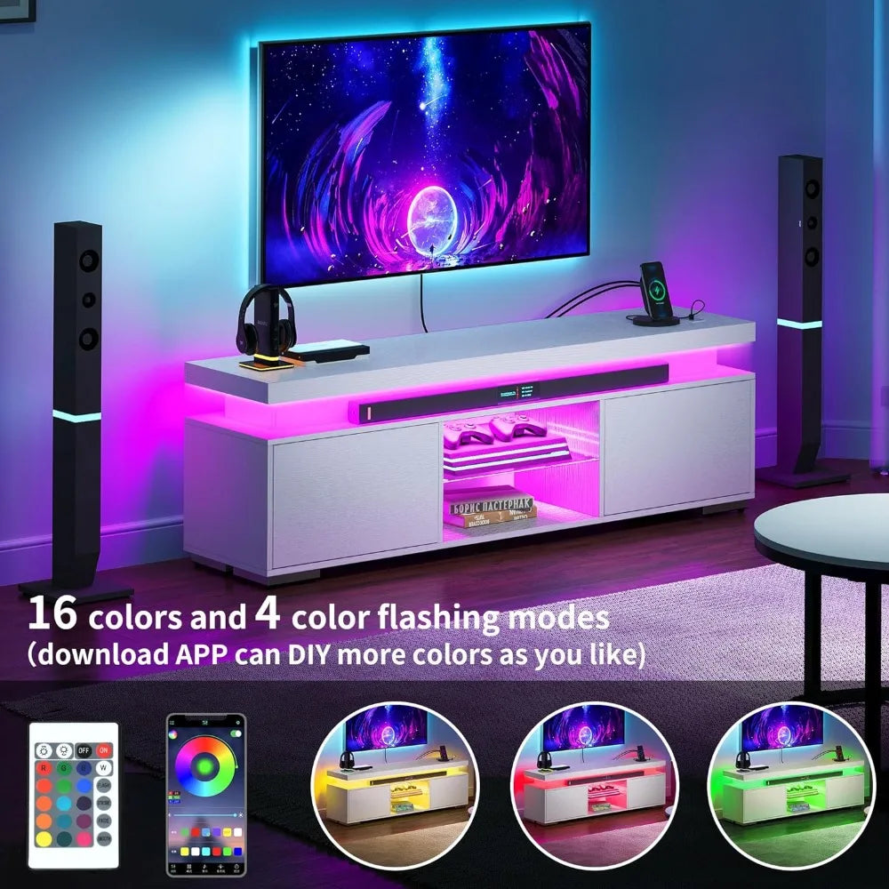 LED TV Media Stand Entertainment Center Locker