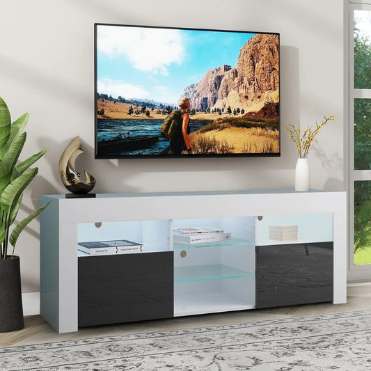 Modern TV console with LED lights